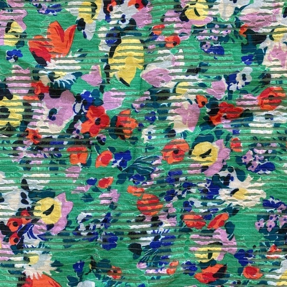 Anthropologie Maeve Women's Quinn Textured Floral Green Cami Top size 12 - Picture 3 of 9